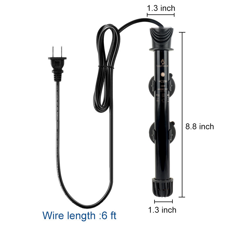 HC200-Water Rebirth Preset Submersible Aquarium Heater - Fish Tank Heater - Water Heater for Fish Tank - Marine Water Heater - Aquarium Heater