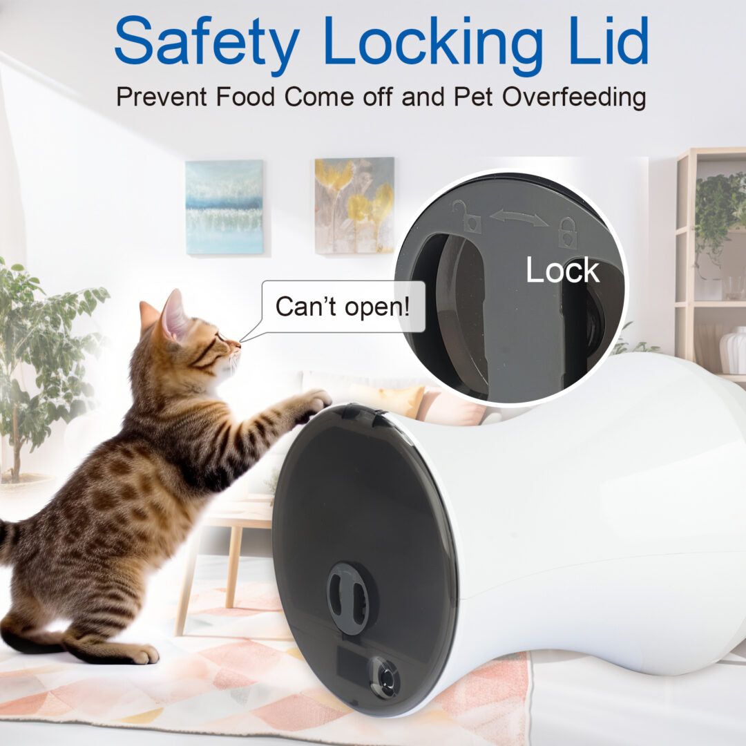 PetGooo Automatic Cat Food Dispenser, 3.2L Automatic Cat Feeder,Timed Cat Feeders for Dry Food, Up to 20 Portions 4 Meals Per Day, Pet Feeder for Cats/Dogs