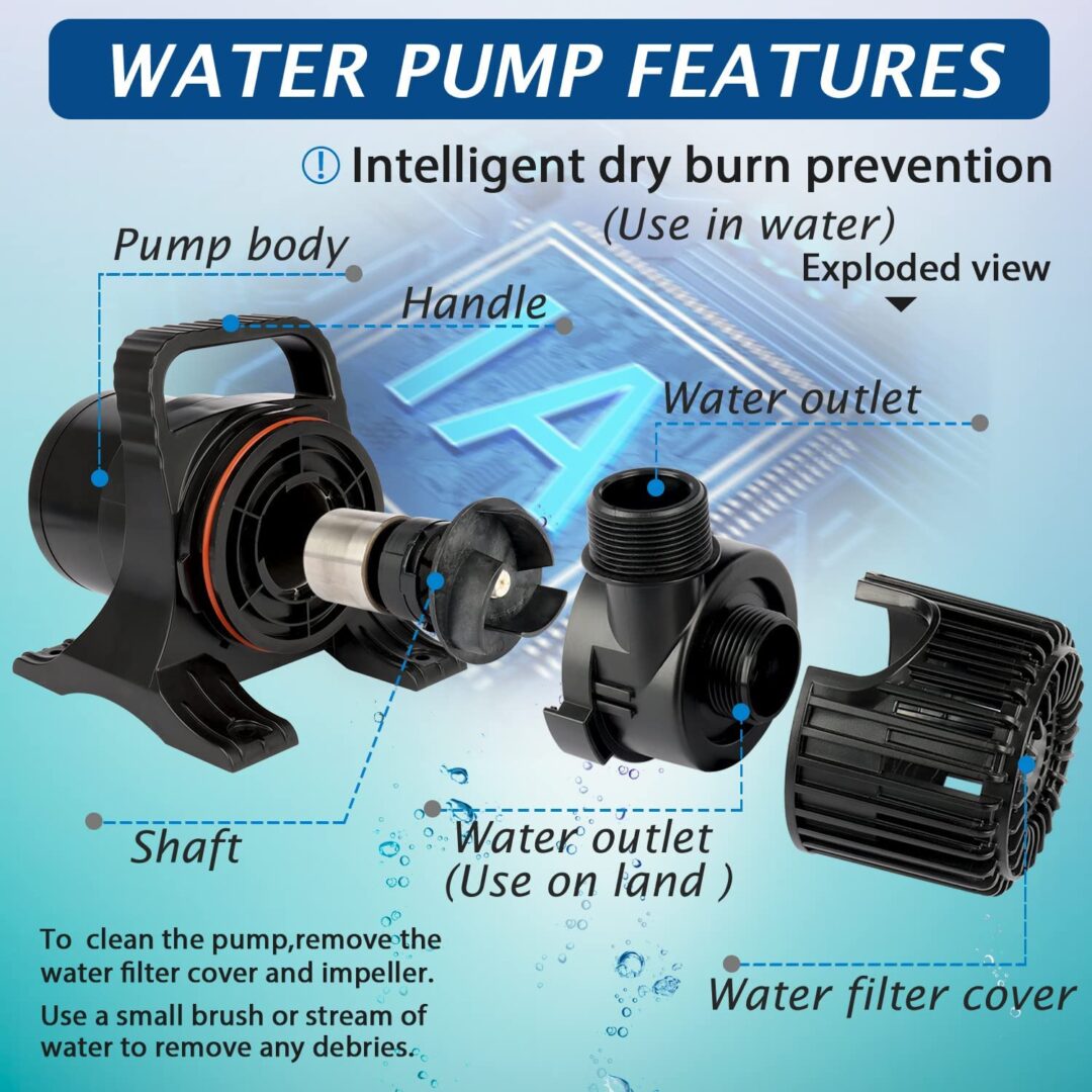 12000 GPH UL Listed Pond Pump waterfall