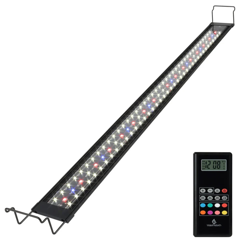 WATER REBIRTH 48" Fish Tank Light LED Aquarium Lights with Remote Extendable Bracket