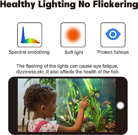 WATER REBIRTH Aquarium Lights Fish Tank Light 10 Gallon Planted Aquarium LED Light (Switch Version, 10-15'')
