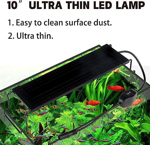 WATER REBIRTH Aquarium Lights Fish Tank Light 10 Gallon Planted Aquarium LED Light (Switch Version, 10-15'')
