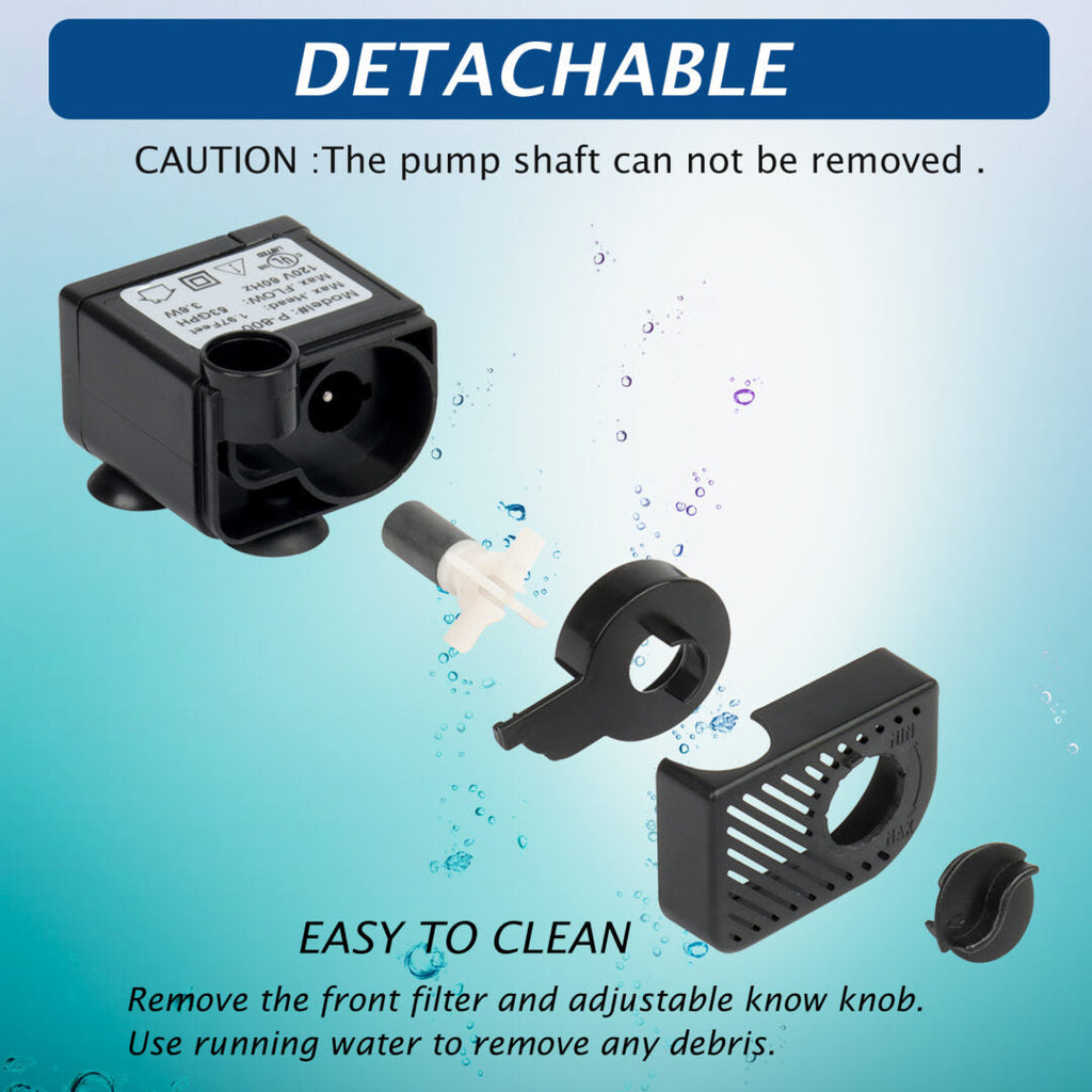 miniature submersible water pump fountain WaterRebirth P-800
