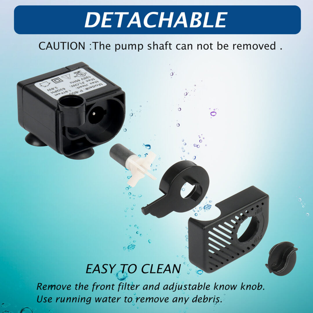 miniature submersible water pump fountain WaterRebirth P-800