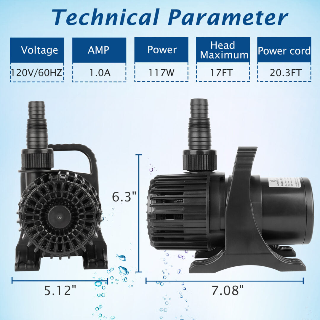 2200 GPH Submersible Water waterfall Pump