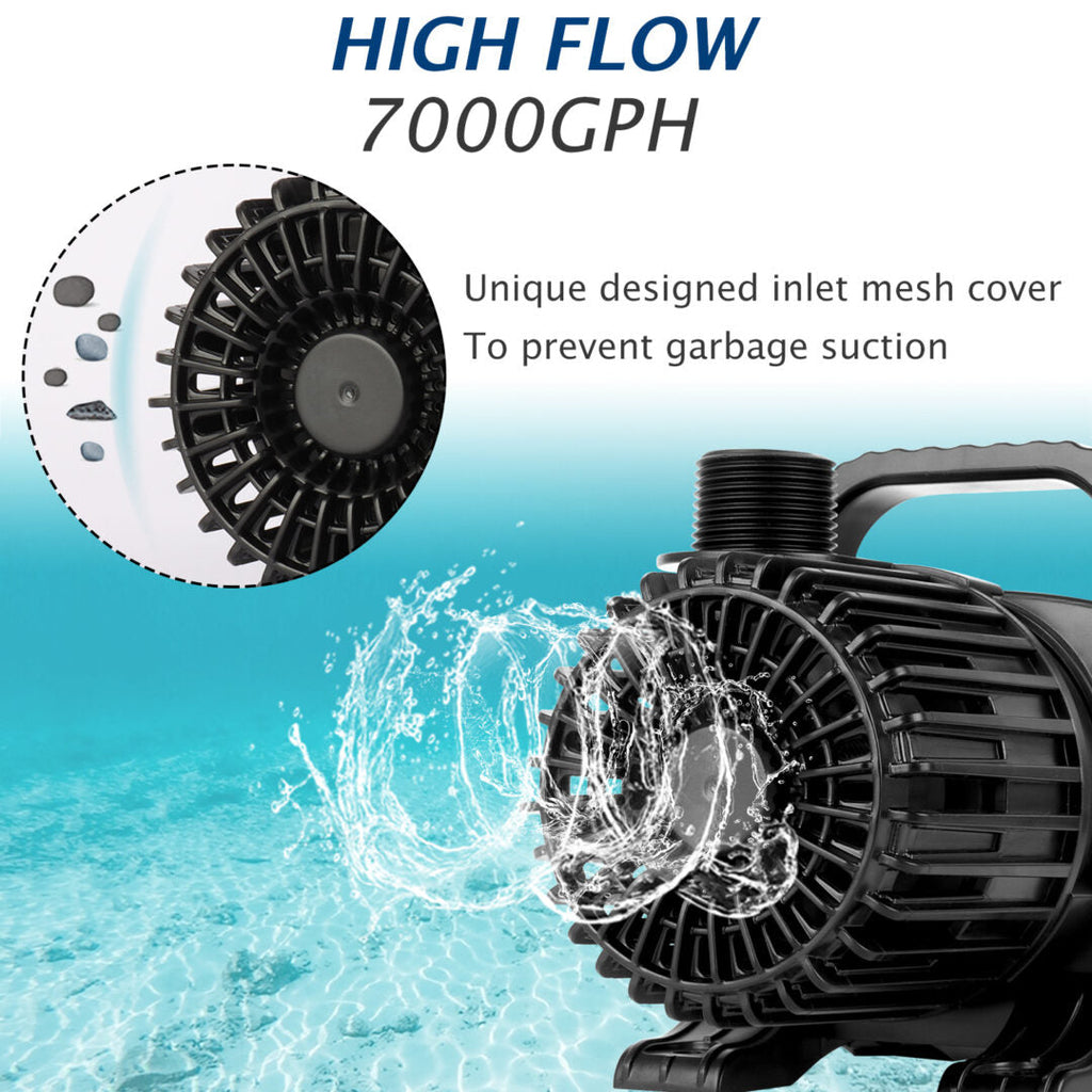 WaterRebirth PS-7000 High Flow Submersible Water Pump - Pond Pump - Submersible Pump - Water Fountain Pump - Aquarium Pump (321W)
