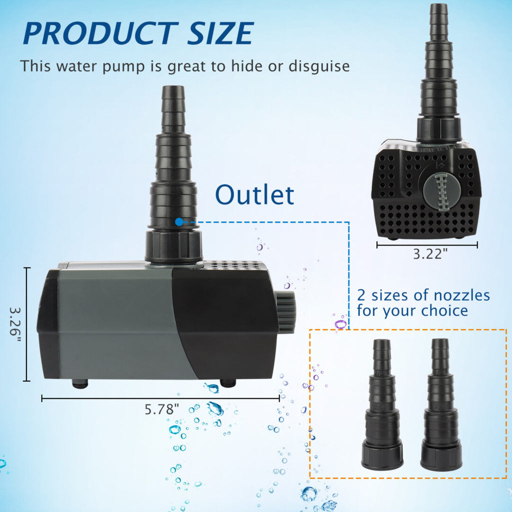 550 GPH Aquarium Pump Submersible Water Pump
