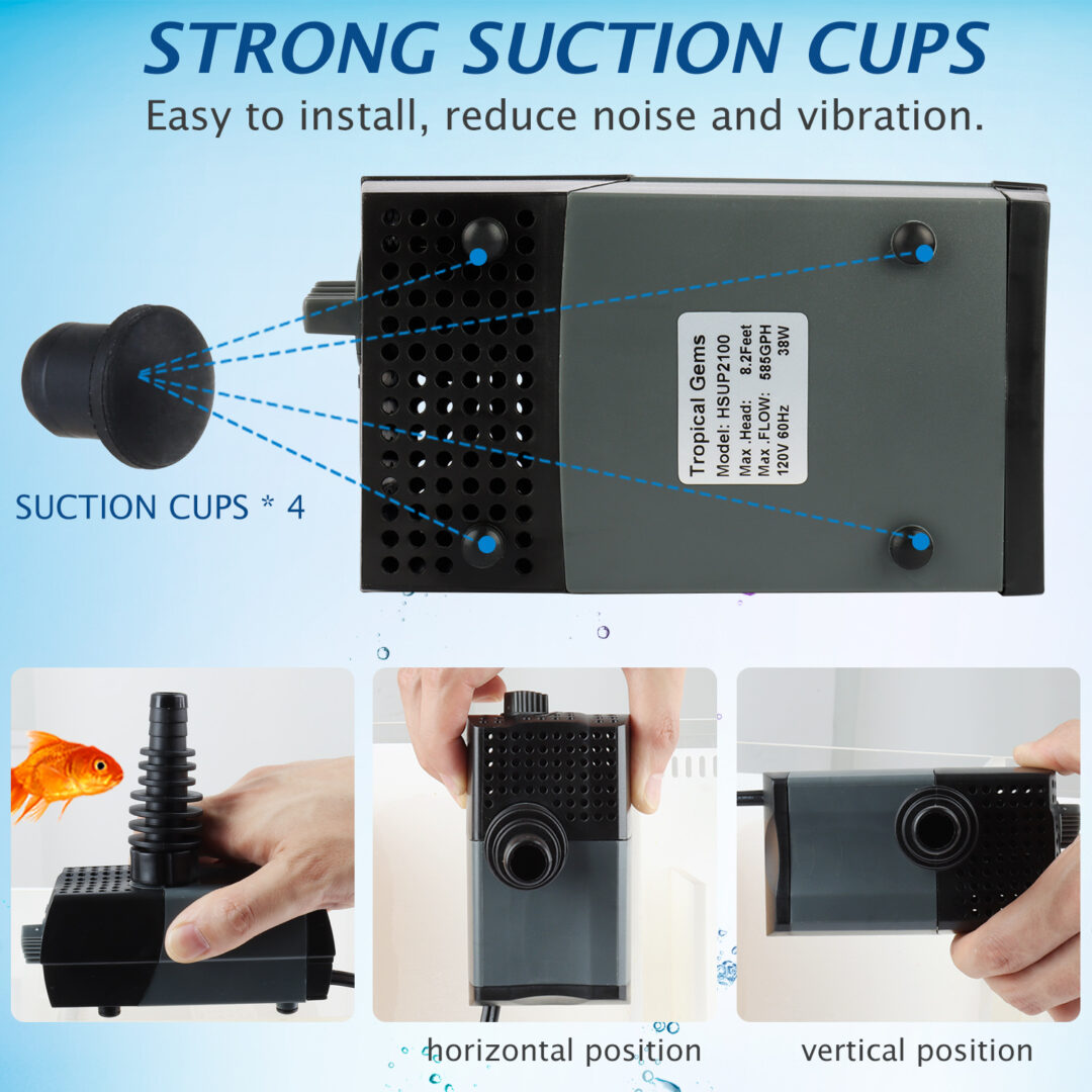 550 GPH Aquarium Pump Submersible Water Pump